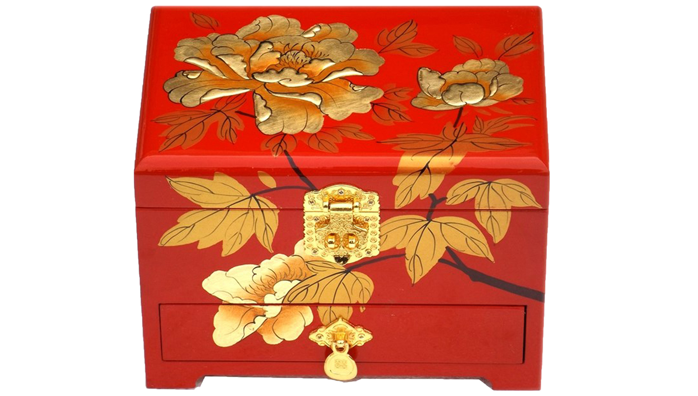 置物 Asian. And. Jewelly Royal Jewelry Box Aquamarine and Sapphire Petal Earrings